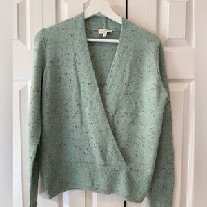 Lucky Brand Speckled Mint Cowl Sweater